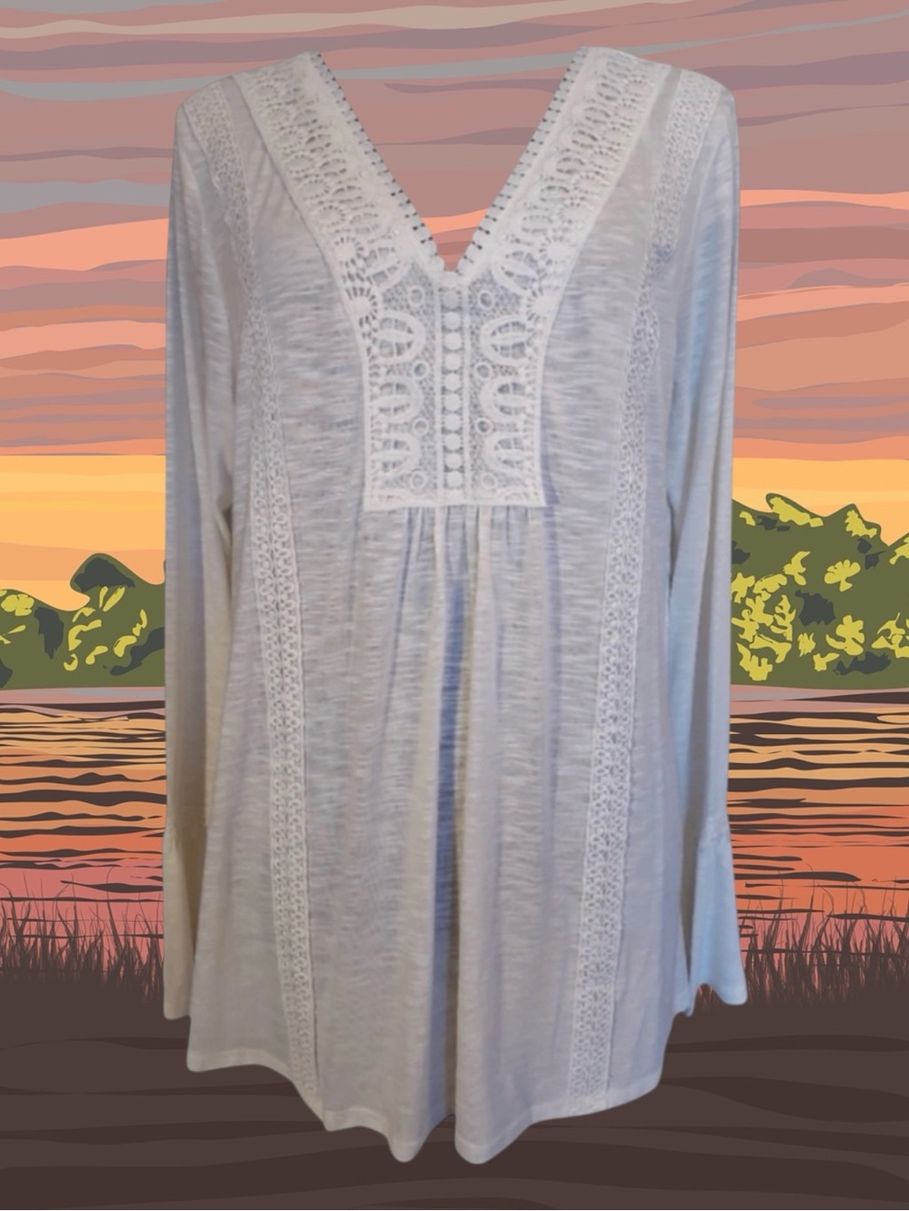 World Unity NWT Retro Boho Cottagecore Coastal Grandma Whimsigoth Festival Top L
